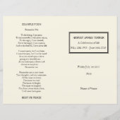 Classic Cream Order of Service Funeral Program (Voorkant)