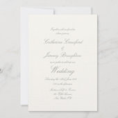Classic Creamy White Linen Wedding Script Kaart (Voorkant)