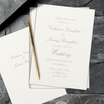Classic Creamy White Linen Wedding Script