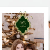 Classic Crest Christmas Red Plaid Foto Feestdagenkaart