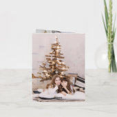 Classic Crest Christmas Red Plaid Fotocollage Feestdagen Kaart (Achterkant)