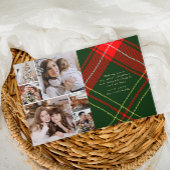 Classic Crest Christmas Red Plaid Fotocollage Feestdagen Kaart