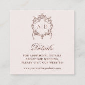 Classic Crest Wedding Details Website Informatiekaartje (Voorkant)
