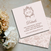 Classic Crest Wedding Details Website Informatiekaartje