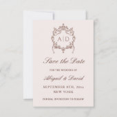 Classic  Crest Wedding Sla de datum op Save The Date (Voorkant)