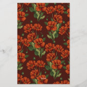 Classic Crimson Poppies Lined Briefpapier (Achterkant)