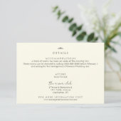Classic Crown Ivory Wedding Details Card (Staand voorkant)