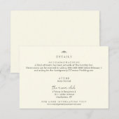 Classic Crown Ivory Wedding Details Card (Voorkant / Achterkant)