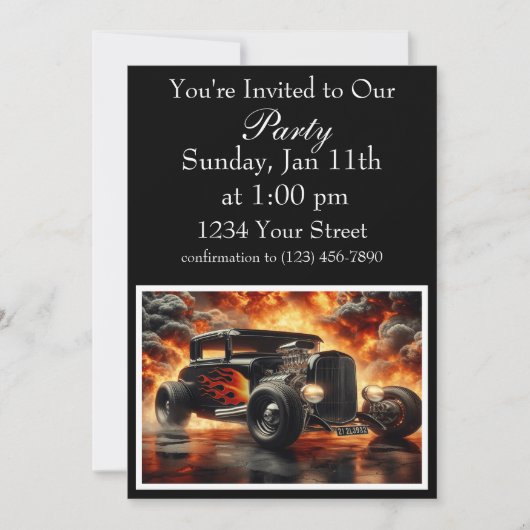 Classic Cruiser Party Uitnodigen Kaart (Voorkant)