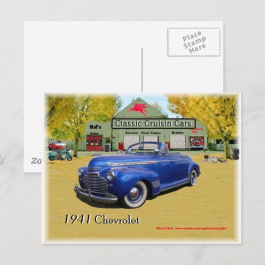 Classic Cruisin Cars 1941 Chevy Briefkaart (Voorkant / Achterkant)
