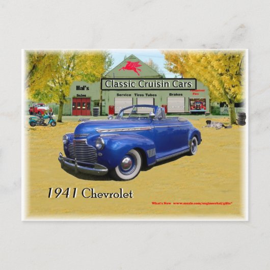 Classic Cruisin Cars 1941 Chevy Briefkaart (Voorkant)