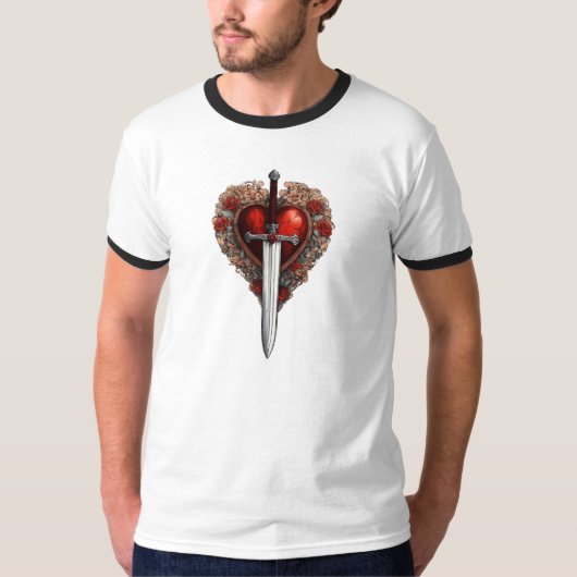 Classic Cupid Heart Tattoo T-shirt (Voorkant)