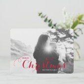 Classic curly Merry-kerstfotokaart Feestdagenkaart (Staand voorkant)