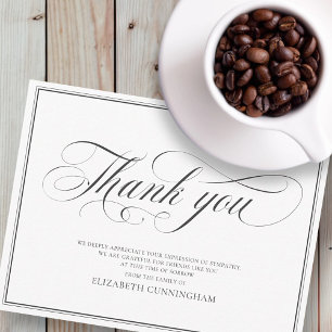 Classic Cursive Script Calligraphy Lijst Memorial Briefkaart