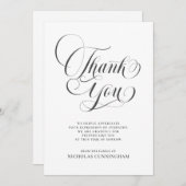 Classic Cursive Script Calligraphy Memorial Bedankkaart (Voorkant / Achterkant)