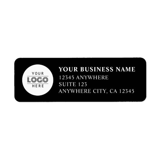 Classic Custom Business Logo Black Company Etiket (Voorkant)