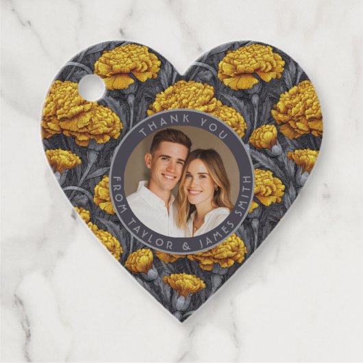 Classic Custom Carnation Sparkle Forest Wedding Bedankjes Labels (Voorkant)