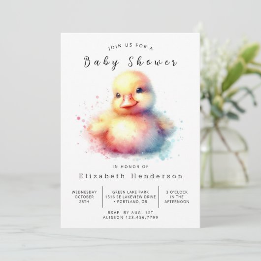 Classic Custom Duck Baby shower Kaart (Staand voorkant)