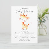 Classic Custom Giraffe Baby shower Kaart (Staand voorkant)