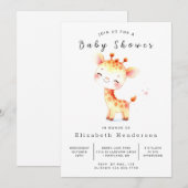 Classic Custom Giraffe Baby shower Kaart (Voorkant / Achterkant)