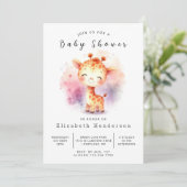 Classic Custom Giraffe Baby shower Kaart (Staand voorkant)
