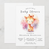 Classic Custom Giraffe Baby shower Kaart (Voorkant / Achterkant)