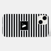 Classic Custom initialen Zwart-wit Gestreept Case-Mate iPhone Case (Achterkant (horizontaal))