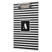 Classic Custom initialen Zwart-wit Gestreept Klembord (Links)