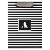 Classic Custom initialen Zwart-wit Gestreept Klembord (Voorkant)