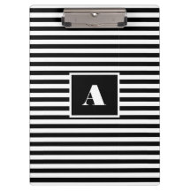 Classic Custom initialen Zwart-wit Gestreept