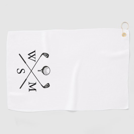Classic Custom Monogram Initialen Golfhanddoek (Horizontaal)