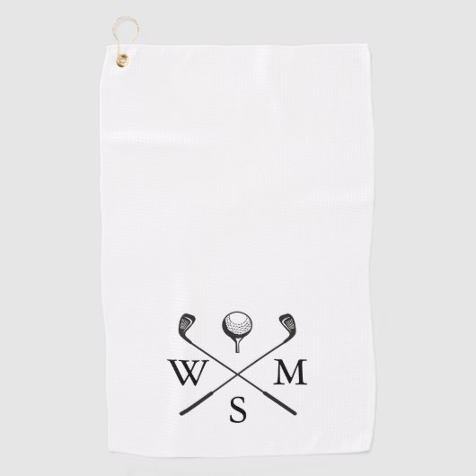 Classic Custom Monogram Initialen Golfhanddoek (Voorkant)