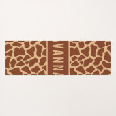 Classic Custom Name Giraffe Animal Print Pattern Yogamat (Achterkant (horizontaal))
