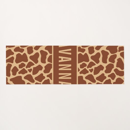 Classic Custom Name Giraffe Animal Print Pattern Yogamat (Achterkant (horizontaal))