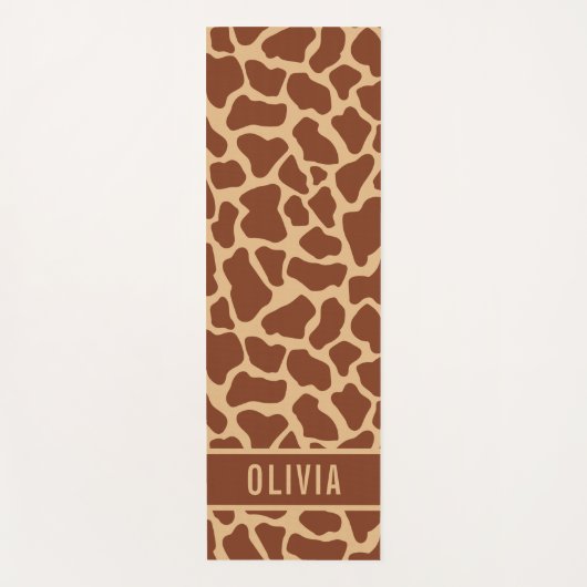 Classic Custom Name Giraffe Animal Print Pattern Yogamat (Voorkant)