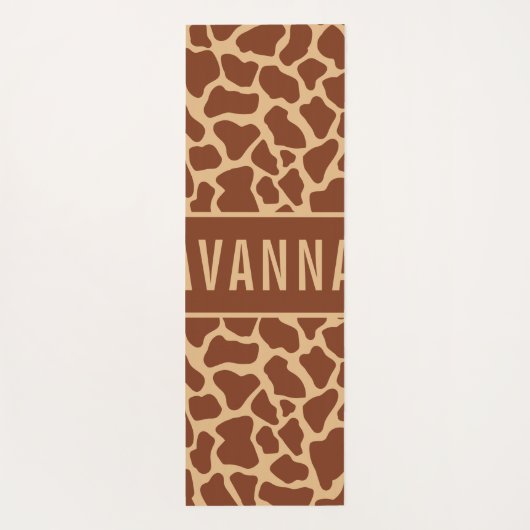 Classic Custom Name Giraffe Animal Print Pattern Yogamat (Achterkant)