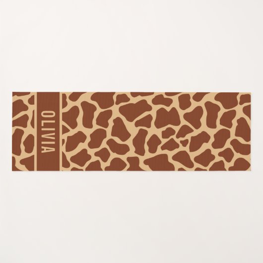 Classic Custom Name Giraffe Animal Print Pattern Yogamat (Voorkant (horizontaal))