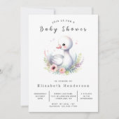 Classic Custom Swan Baby shower Kaart (Voorkant)