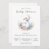 Classic Custom Swan Baby shower Kaart (Voorkant / Achterkant)
