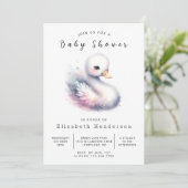 Classic Custom Swan Baby shower Kaart (Staand voorkant)