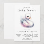Classic Custom Swan Baby shower Kaart (Voorkant / Achterkant)