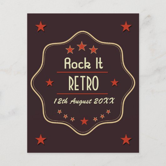 Classic Custom Text Retro Label Flyer (Voorkant)