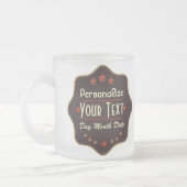 Classic Custom Text Retro Label Matglas Koffiemok (Links)