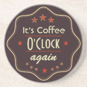 Classic Custom Text Retro Label Zandsteen Onderzetter (Voorkant)