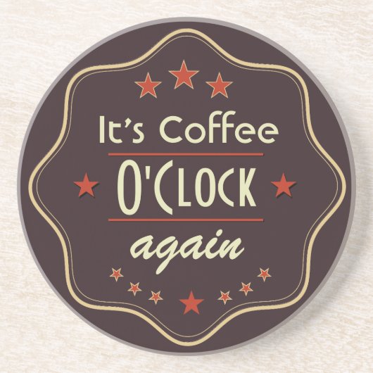 Classic Custom Text Retro Label Zandsteen Onderzetter (Voorkant)