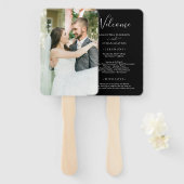 Classic Custom Wedding Program voor zwarte en witt Handwaaier (Voorkant en achterkant)