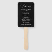 Classic Custom Wedding Program voor zwarte en witt Handwaaier (Achterkant)