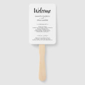 Classic Custom Wedding Program voor zwarte en witt Handwaaier (Achterkant)