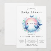 Classic Custom Whale Baby shower Kaart (Voorkant / Achterkant)