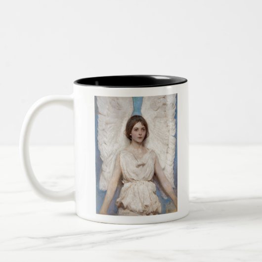 Classic Cute Angel schilderij van Abbott Handerson Tweekleurige Koffiemok (Links)